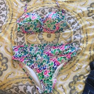Rainbow leopard print Victoria Secret bikini